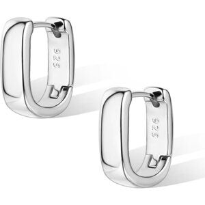 925 Sterling Silver Small Chunky Hoop Earrings for Women Hypoallergenic Huggie